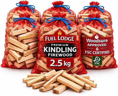 Kiln Dried Kindling Wood for Wood Burners & Fire Pits - FSC Certified Natural Firewood Sticks