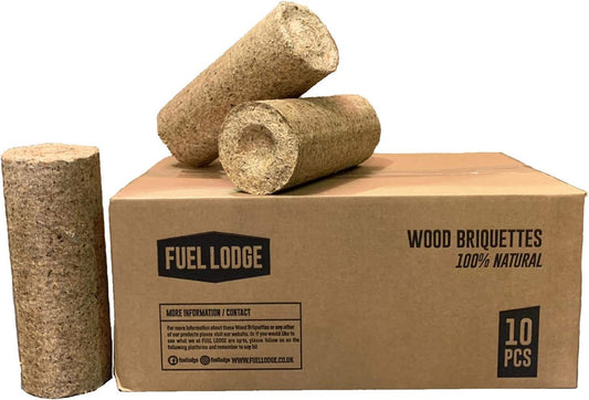 Box of 10 Fuel Lodge wood briquette heat logs